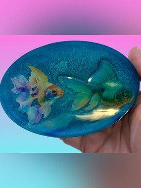 Handmade Resin Fish Glitter Soap Dish Soap Holder